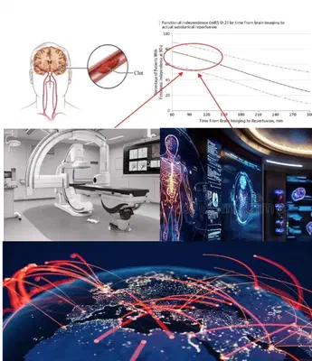 Schematic illustration of semantic telecommunication for teleoperated mechanical thrombectomy.